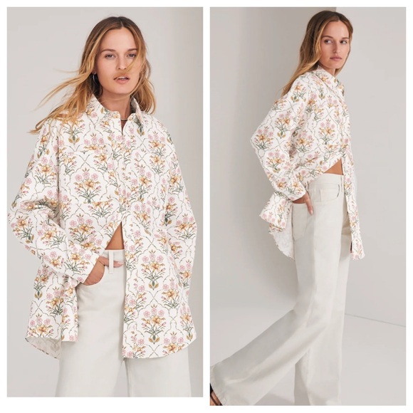 Favorite Daughter Jackets & Blazers - New Favorite Daughter Willow Shacket relaxed fit button down spring floral sz M